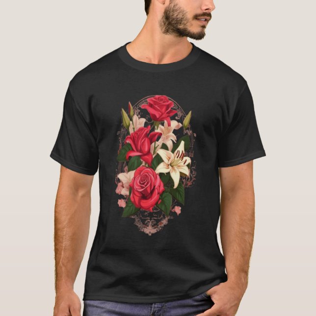 Classic Elegance: Floral Bouquet Tee (Front)