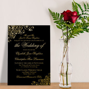 Classic Elegance Gold on Black Formal Wedding