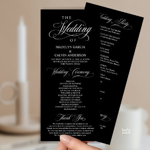 Classic Elegance Gold Script, Wedding Ceremony Program