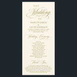 Classic Elegance Gold theme, Wedding Ceremony Program<br><div class="desc">Elegant Classy elegant gold theme, Wedding Ceremony Program in (long) card. It is designed with scroll accent that can be personalised with custom/ personalised text for your bridal party, ceremony details, memorial notes and thank you message. If you are looking for other program card types and sizes, please search through...</div>