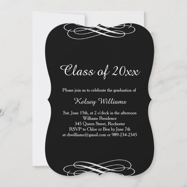 Classic Elegance Graduation Party Invitation (Front)