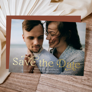 Classic Elegance Horizontal Photo Save the Date