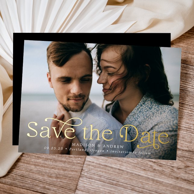 Classic Elegance Horizontal Photo Save the Date (Creator Uploaded)