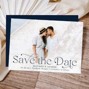 Classic Elegance Horizontal Photo Save The Date