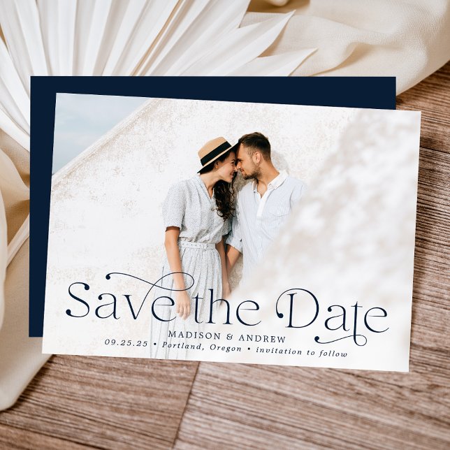 Classic Elegance Horizontal Photo Save The Date (Creator Uploaded)
