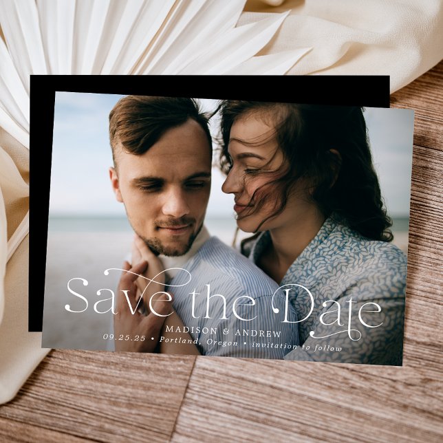 Classic Elegance Horizontal Photo Save The Date (Creator Uploaded)