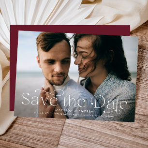 Classic Elegance Horizontal Photo Save The Date