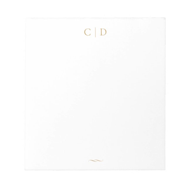Classic Elegance Monogram Personalised Stationery  Notepad (Front)