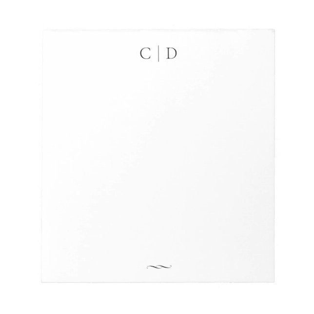 Classic Elegance Monogram Personalised Stationery Notepad (Front)