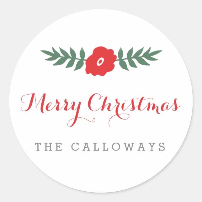 Classic Elegance Personalised Christmas Stickers (Front)