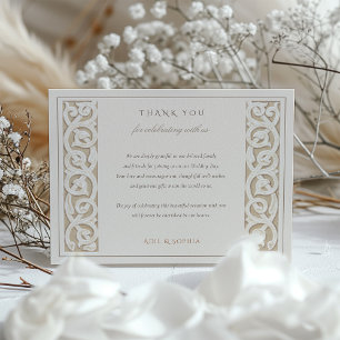 Classic Elegance Printed Emboss Thank You Card