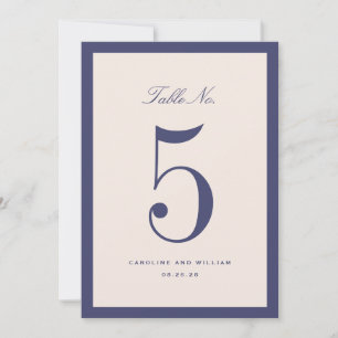 Classic Elegance Purple Wedding Table Number Card