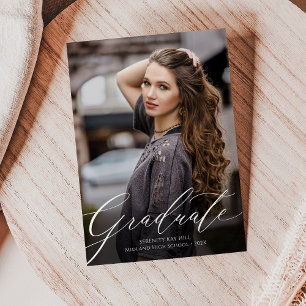 Classic Elegance Script Graduation Announcement