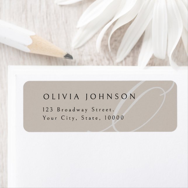 Classic Elegance Script Monogram Return Address Label (Insitu)
