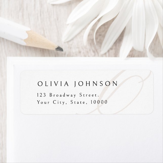 Classic Elegance Script Monogram Return Address Return Address Label (Insitu)