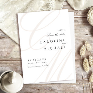 Classic Elegance Script Monogram Save The Date