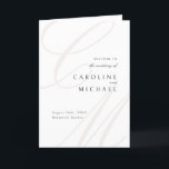 Classic Elegance Script Monogram Wedding Program<br><div class="desc">Modern classic minimalist wedding programs feature elegant calligraphy couple monogram and timeless serif font event details in colour editable beige,  black and white,  simple and sophisticated,  Great for formal vintage wedding,  romantic traditional wedding,  modern classic wedding in all seasons. 
See all the matching pieces in collection.</div>