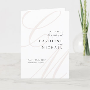 Classic Elegance Script Monogram Wedding Program