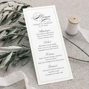 Classic Elegance Script Simple Wedding Menu