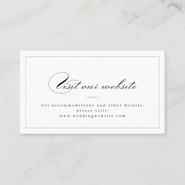 Classic Elegance Script Website Insert Card (Front)
