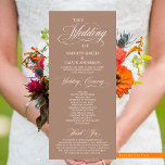Classic Elegance Script, Wedding Ceremony Program<br><div class="desc">Elegant Classy Black script,  Wedding Ceremony Program in 4x9 inches (long) card.
 It is designed with scroll accent that can be personalised with custom/ personalised text for your bridal party,  ceremony details,  memorial notes and thank you message.</div>