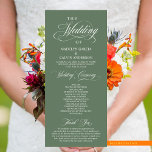 Classic Elegance Script, Wedding Ceremony Program<br><div class="desc">Elegant Classy Black script,  Wedding Ceremony Program in 4x9 inches (long) card.
 It is designed with scroll accent that can be personalised with custom/ personalised text for your bridal party,  ceremony details,  memorial notes and thank you message.</div>