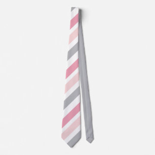 Classic Elegance Soft Pastel Pink Grey Stripe Tie