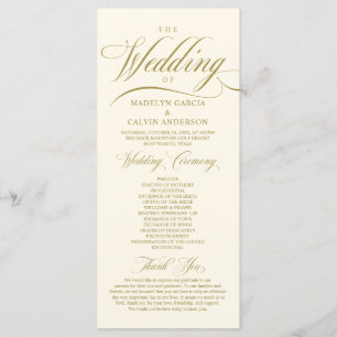 Classic Elegance Vintage Gold, Wedding Ceremony Pr Program
