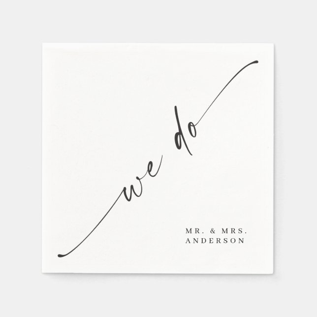 Classic Elegance Wedding Cocktail Napkin (Front)