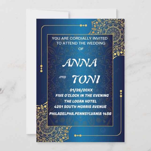 CLASSIC ELEGANCE WEDDING INVITATION (Front)