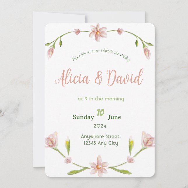 Classic Elegance Wedding Invitation (Front)