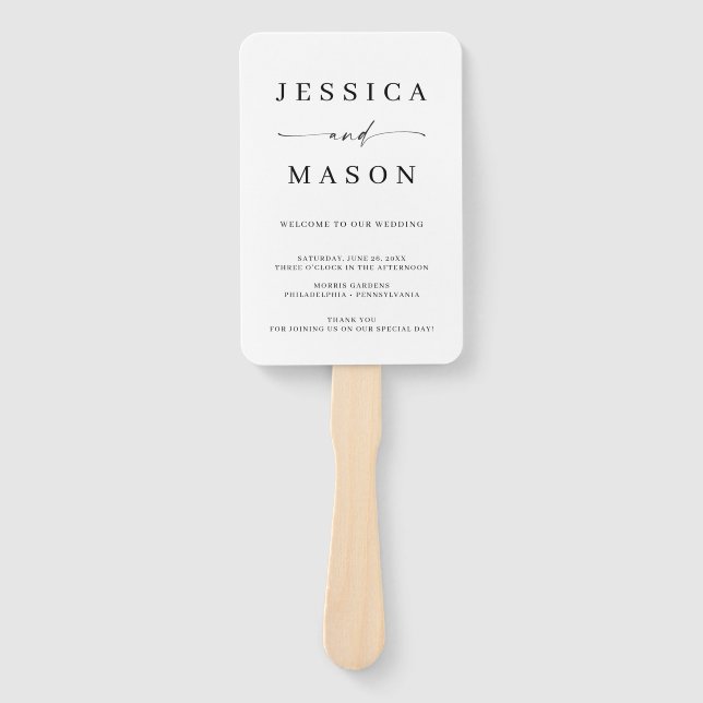 Classic Elegance Wedding Program Fan (Front)