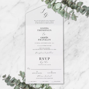 Classic Elegant Affordable Paper Saving Wedding All In One Invitation