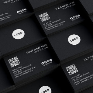 Classic, Elegant and Modern Black Business Card