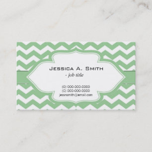 Classic, elegant and modern chevron lime green business card