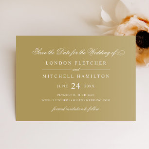 Classic Elegant Antique Gold Wedding Save The Date