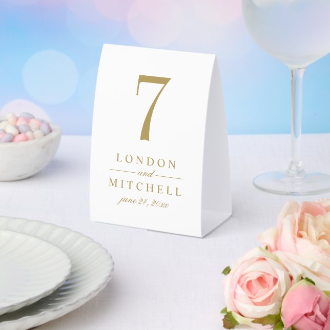 Classic Elegant Antique Gold Wedding Table Number (Insitu(Wedding))