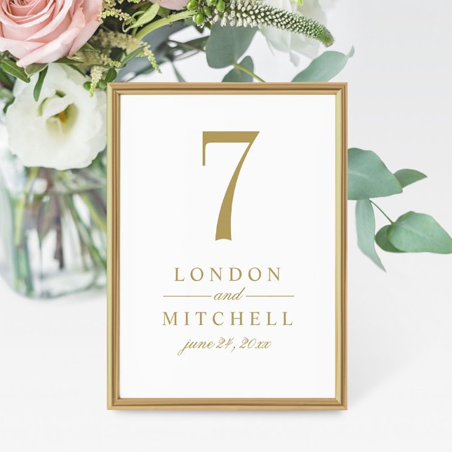 Classic Elegant Antique Gold Wedding Table Number (Creator Uploaded)