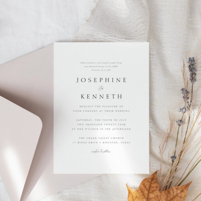 Classic Elegant Bible Verse Christian Wedding Invitation (Creator Uploaded)