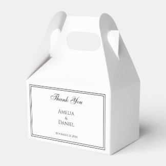 Classic Elegant Black and White Simple Wedding Favour Box