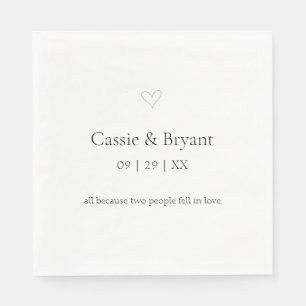 Classic Elegant Black and White Simple Wedding Napkin