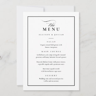 Classic Elegant Black and White Wedding Invitation