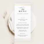 Classic Elegant Black and White Wedding Menu<br><div class="desc">This Classic Elegant Wedding Menu is simple and versatile. It features a chic white and black design with a monogram,  script details,  simple gold frame and formal editable text. Click the edit button to customise this design.</div>