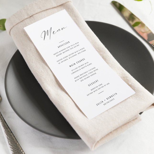 Classic Elegant Black and White Wedding Menu (Creator Uploaded)