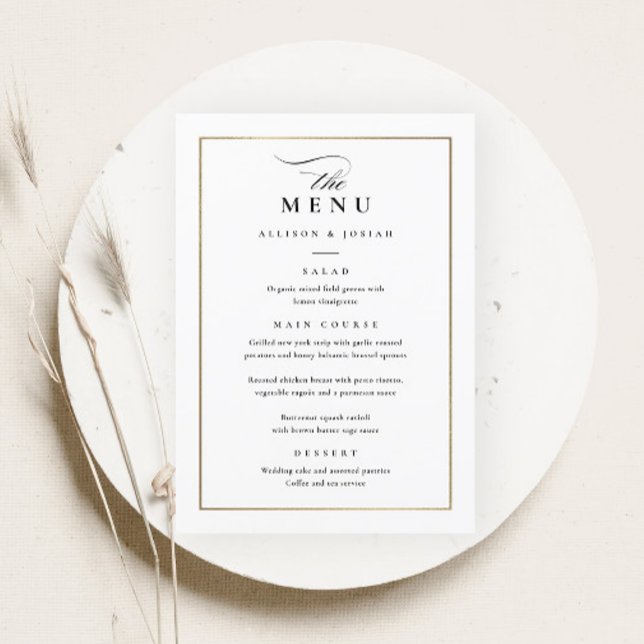 Classic Elegant Black and White Wedding Menu (Creator Uploaded)
