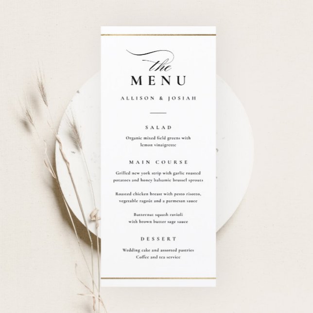 Classic Elegant Black and White Wedding Menu (Creator Uploaded)