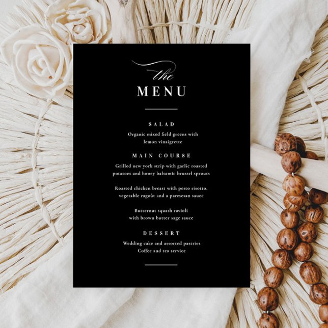 Classic Elegant Black and White Wedding Menu (Creator Uploaded)