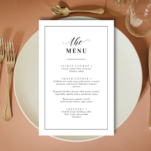 Classic Elegant Black and White Wedding Menu (Creator Uploaded)