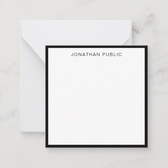 Classic Elegant Black Border Template Flat Square (Front)
