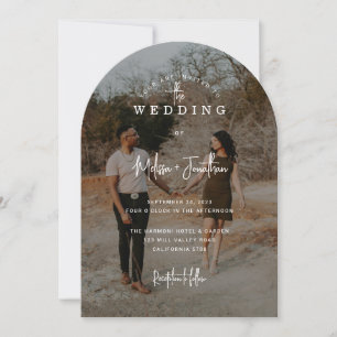 Classic Elegant Black Photo Overlay Wedding  Invitation